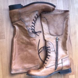 Frye Melissa Riding Lace Camel Size 10
